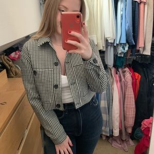 Tahari Gingham Crop Jacket